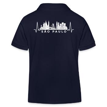Herzschlag Skyline Brasil-Brasilien Sao-Paulo - Kinder Organic Poloshirt Mini Sprinter von Stanley/Stella - Navy - Hinten