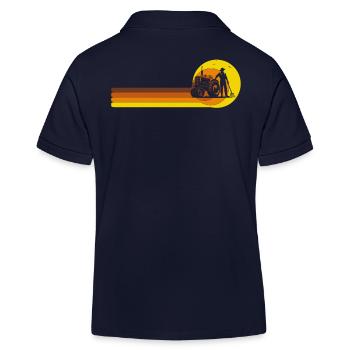 Landwirt Landwirtschaft Bauernhof 70er Vintage - Kinder Organic Poloshirt Mini Sprinter von Stanley/Stella - Navy - Hinten