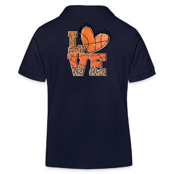Basketball Player Basketball Player Love Basketball - Kids Organic Polo Shirt by Stanley/Stella - navy - Back