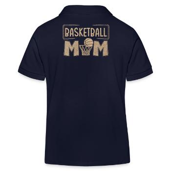 Basketball Player Basketball Player Basketball Mom - Kids Organic Polo Shirt by Stanley/Stella - navy - Back