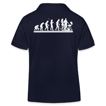 BBQ Barbecue Evolution grillen Geburtagsparty - Kinder Organic Poloshirt Mini Sprinter von Stanley/Stella - Navy - Hinten