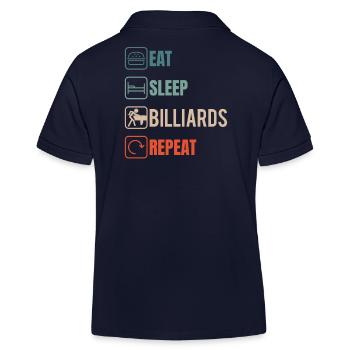 Billard, Billard, Table de billard, Drôles de dictons, Snooker - Polo enfant bio Stanley/Stella - bleu marine - Dos