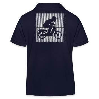 Mofa Mofaroller Moped Mofafahrer tshirt Mofa - Kinder Organic Poloshirt Mini Sprinter von Stanley/Stella - Navy - Hinten