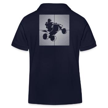 ATV Quad Bike Vehicles Offroad Quad Bike - Kids Organic Polo Shirt by Stanley/Stella - navy - Back