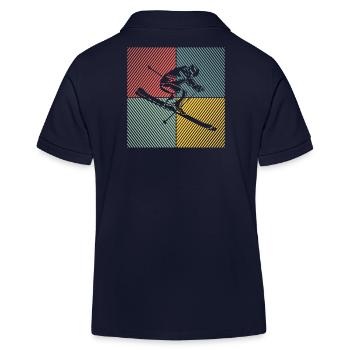 Ski Ski Remontées mécaniques Ski Ski Ski Skis - Polo enfant bio Stanley/Stella - bleu marine - Dos