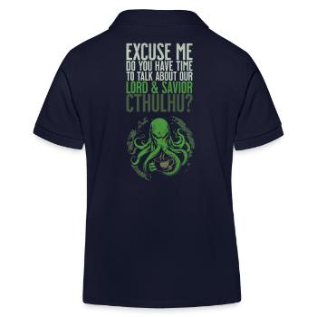 Lord & Savior Cthulhu Kult Lovecraft Necronomicon - Kinder Organic Poloshirt Mini Sprinter von Stanley/Stella - Navy - Hinten