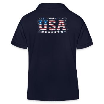 UAS American Pride Stars & Stripes - Kids Organic Polo Shirt by Stanley/Stella - navy - Back