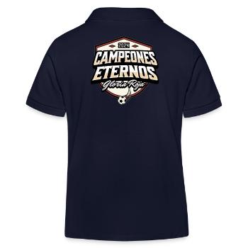 España Meisterschaft 2024 Frauen Männer Flagge Rot - Kinder Organic Poloshirt Mini Sprinter von Stanley/Stella - Navy - Hinten