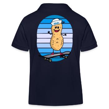 cacahuète maritime marin patineur patinage noix enfant - Polo enfant bio Stanley/Stella - bleu marine - Dos