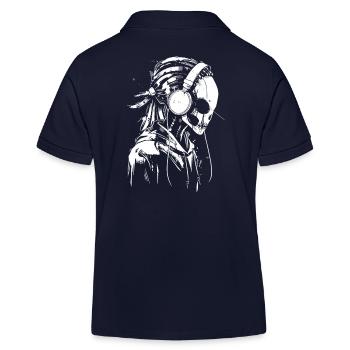 Außerirdischer Festival DJ Alien mit Kopfhörer UFO - Kinder Organic Poloshirt Mini Sprinter von Stanley/Stella - Navy - Hinten