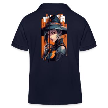 Orange Geometrische Hexe - Kinder Organic Poloshirt Mini Sprinter von Stanley/Stella - Navy - Hinten