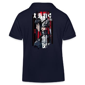 Femme Cyborg Ninja Géométrique rouge - Polo enfant bio Stanley/Stella - bleu marine - Dos