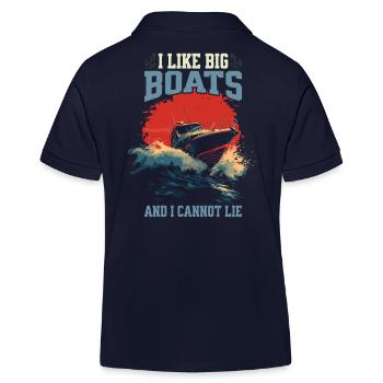 I Like Big Boats And I Cannot Lie – Schnellboot - Kinder Organic Poloshirt Mini Sprinter von Stanley/Stella - Navy - Hinten