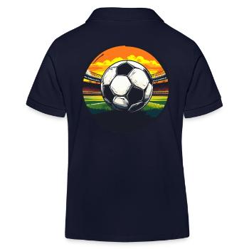 Fußball-Stadion-Design - Sonnenuntergang Sportler - Kinder Organic Poloshirt Mini Sprinter von Stanley/Stella - Navy - Hinten