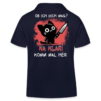 Na klar! – Süße Katze mit leichtem Blutdurst - Kinder Organic Poloshirt Mini Sprinter von Stanley/Stella - Navy - Hinten