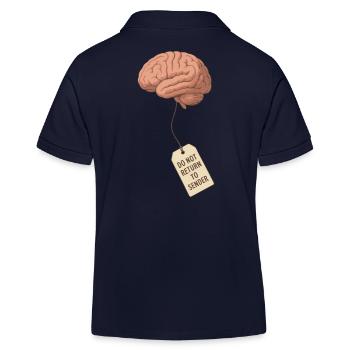 Do Not Return to Sender – Brain Seeks Owner - Kids Organic Polo Shirt by Stanley/Stella - navy - Back