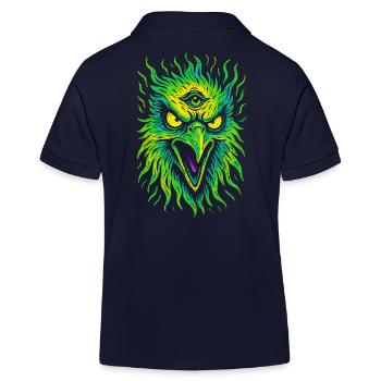 Psycho-Vogel mit drittem Auge Neon Adler - Kinder Organic Poloshirt Mini Sprinter von Stanley/Stella - Navy - Hinten