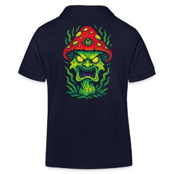 Psycho-Fliegenpilz mit drittem Auge - Kinder Organic Poloshirt Mini Sprinter von Stanley/Stella - Navy - Hinten