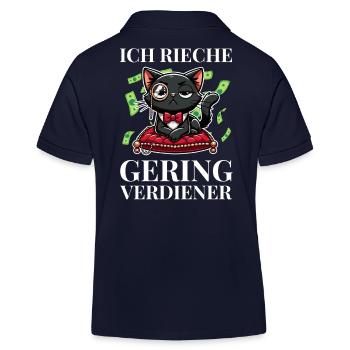 Ich rieche Geringverdiener Meme – Luxus Katze - Kinder Organic Poloshirt Mini Sprinter von Stanley/Stella - Navy - Hinten