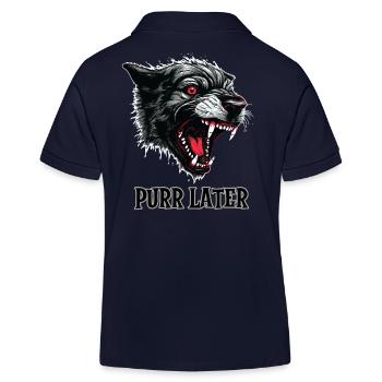 Dämon Schwarze Katze, schnurrt später - Kinder Organic Poloshirt Mini Sprinter von Stanley/Stella - Navy - Hinten