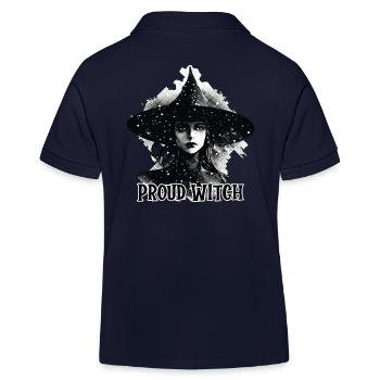 Hexe, stolze Hexe, Halloween - Kinder Organic Poloshirt Mini Sprinter von Stanley/Stella - Navy - Hinten
