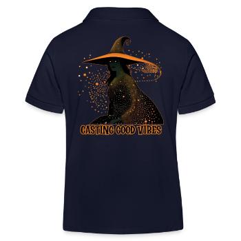 Witch Casting Vibes, Halloween - Kids Organic Polo Shirt by Stanley/Stella - navy - Back