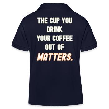 Votre tasse de café est importante - Polo enfant bio Stanley/Stella - bleu marine - Dos