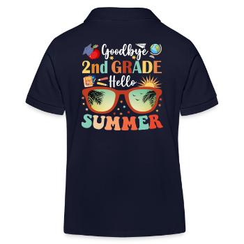 Auf Wiedersehen 2. Klasse Hallo Sommer - Kinder Organic Poloshirt Mini Sprinter von Stanley/Stella - Navy - Hinten