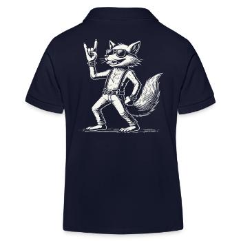 Rock Musik Fuchs Konzert Festival Design - Kinder Organic Poloshirt Mini Sprinter von Stanley/Stella - Navy - Hinten