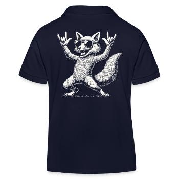 Rock Musik Lustiger Fuchs Konzert - Kinder Organic Poloshirt Mini Sprinter von Stanley/Stella - Navy - Hinten