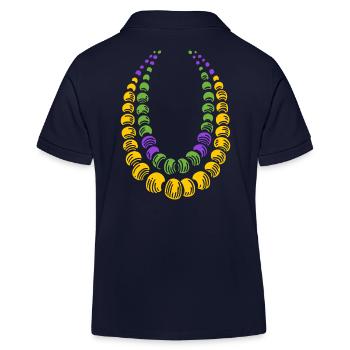 Colliers colorés de Mardi Gras pour les fêtards - Polo enfant bio Stanley/Stella - bleu marine - Dos