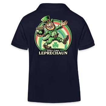 Teilzeit Kobold St. Patrick's Day Spaß - Kinder Organic Poloshirt Mini Sprinter von Stanley/Stella - Navy - Hinten