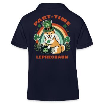 Teilzeit Leprechaun St. Patrick's Day - Kinder Organic Poloshirt Mini Sprinter von Stanley/Stella - Navy - Hinten