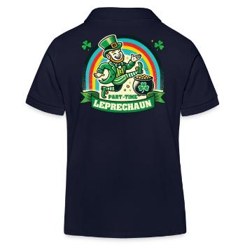 Teilzeit Kobold St. Patrick's Day Regenbogen - Kinder Organic Poloshirt Mini Sprinter von Stanley/Stella - Navy - Hinten