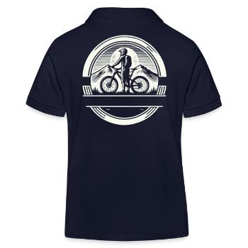 vélo de montagne cycliste texte auto-conception - Polo enfant bio Stanley/Stella - bleu marine - Dos