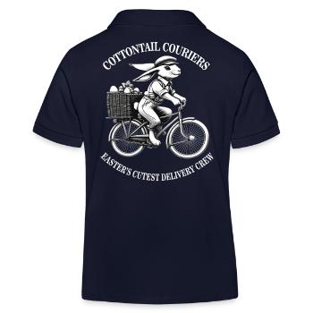 Easter Cottontail Couriers Retro Aesthetic - Kids Organic Polo Shirt by Stanley/Stella - navy - Back