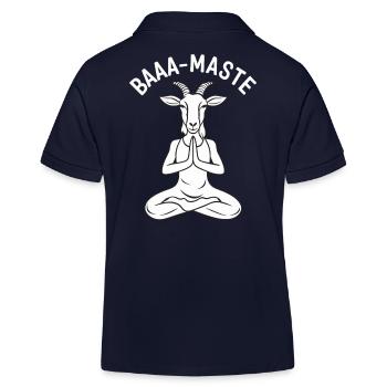 Baaa-Maste Entspannte Ziegenyoga Pose - Kinder Organic Poloshirt Mini Sprinter von Stanley/Stella - Navy - Hinten