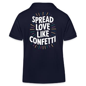 Spread Love Like Confetti Message - Kids Organic Polo Shirt by Stanley/Stella - navy - Back