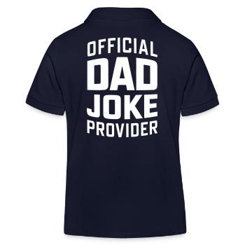 Official Dad Joke Provider - Kids Organic Polo Shirt by Stanley/Stella - navy - Back