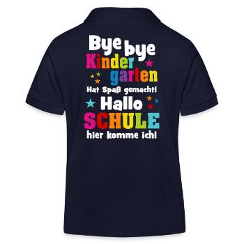 Kindergarten Einschulung Schulkind Schule Geschenk - Kinder Organic Poloshirt Mini Sprinter von Stanley/Stella - Navy - Hinten