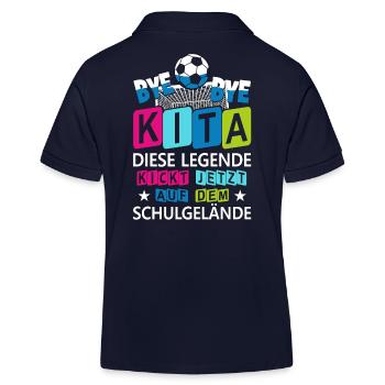 Einschulung Schulkind Kindergarten Kita Geschenk - Kinder Organic Poloshirt Mini Sprinter von Stanley/Stella - Navy - Hinten