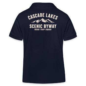 Cascade Lakes Scenic Byway Road Trip Squad - Kids Organic Polo Shirt by Stanley/Stella - navy - Back