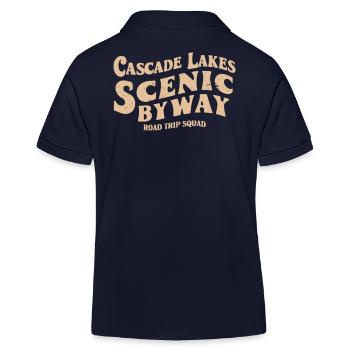 Cascade Lakes Scenic Byway Road Trip Squad - Kids Organic Polo Shirt by Stanley/Stella - navy - Back