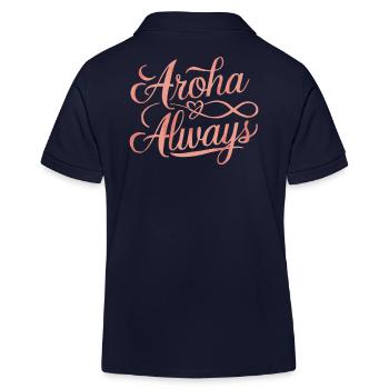 Neuseeland Souvenir Aroha Always - Kinder Organic Poloshirt Mini Sprinter von Stanley/Stella - Navy - Hinten