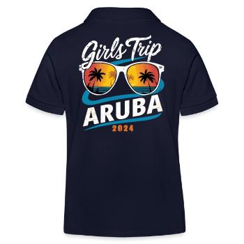 Girls Trip Aruba 2024 - Kinder Organic Poloshirt Mini Sprinter von Stanley/Stella - Navy - Hinten