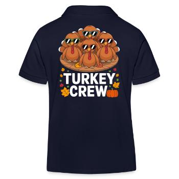 Lustige Truthähne Turkey Crew - Kinder Organic Poloshirt Mini Sprinter von Stanley/Stella - Navy - Hinten