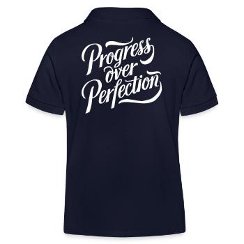 Fortschritt statt Perfektion, Motivation im Alltag - Kinder Organic Poloshirt Mini Sprinter von Stanley/Stella - Navy - Hinten