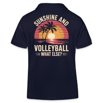 Soleil et volley-ball, quoi d’autre ? Plage et divertissement - Polo enfant bio Stanley/Stella - bleu marine - Dos