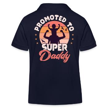 Superdaddy super daddy super dad - Kids Organic Polo Shirt by Stanley/Stella - navy - Back