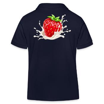 Erdbeere, Erdbeer-Verlangen, Erdbeere - Kinder Organic Poloshirt Mini Sprinter von Stanley/Stella - Navy - Hinten